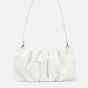 NWT Staud Bean Convertible Bag - White Patent Leather